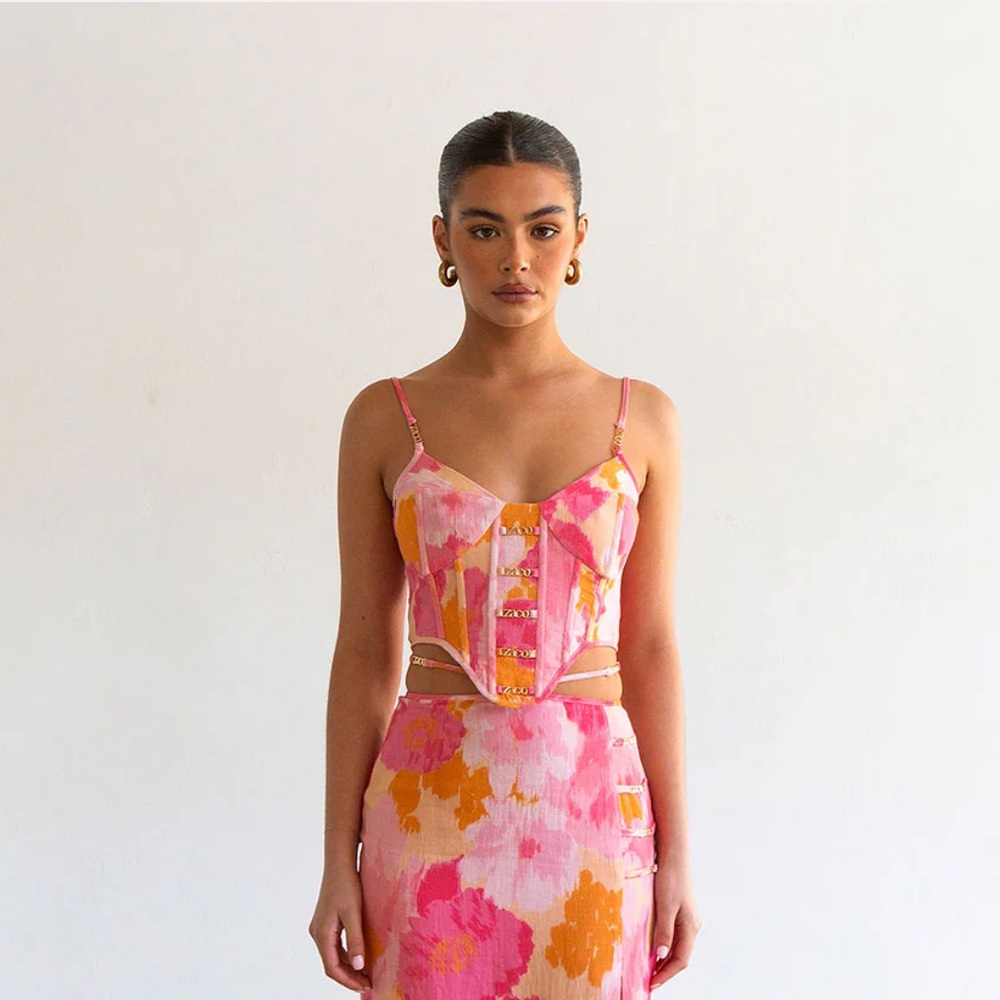 Sabo Serralina Corset Top Pink Gerbera Medium
